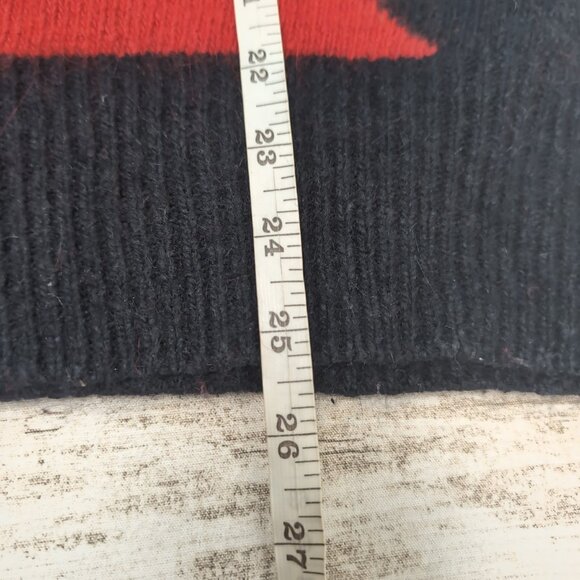 Vtg 80's IB Diffusion Silk Blend Metallic Red Silver Black Geometric Sweater S L - Picture 6 of 7